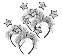 Gatuida 4pcs Festive New Year Headbands for Women with Glitter Star Design, Secure Fit, Iron and Cloth Material, for Nye Party and Stage Performances, Size 24x18.5x5cm