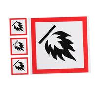 Gatuida 4pcs Fire Prevention Sign Stickers Self Adhesive Fireproof Labels for Trash Bins with Flame Warning for Schools Parks Streets Community Safety Awareness