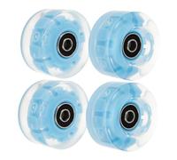 Gatuida 4pcs Flashing Roller Skating Wheels High Elasticity Rubber Easy Installation for Outdoor Use Compatible with Roller Skates Smooth Sliding with Built Bearings
