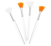 Gatuida 4Pcs Flexible Facial Mud Mask Applicator Brushes for Home Salon Skincare Fluffy Fan Brushes for Even Application of Masks and Chemical Peels Durable Comfortable Handling