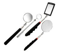 Gatuida 4pcs Flexible Telescoping Inspection Mirrors with LED Light Retractable Mechanic Tool for Vehicle and Under Car Checks Lightweight Metal Frame with Comfortable Grip Compact Design