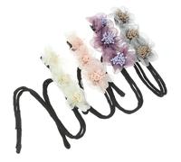 Gatuida 4pcs Flower Hair Bun Maker for Women Mesh Yarn and Cloth Materials Easy DIY Lazy Hair Curler Tool for Ballet French and Messy Buns
