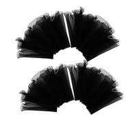 Gatuida 4pcs Flower Packaging Edge Packing Paper Wrapping Tulle Flower Wrapping Mesh Paper Florist Wrapper Faux Pearl Edge Acrylic Black