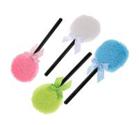 Gatuida 4pcs Fluffy Setting Powder Applicators for Loose Powder Small Reusable Makeup Pads Bowknot for Travel Body and Household Use