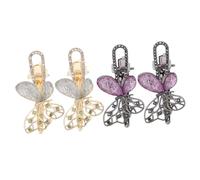 Gatuida 4pcs French Butterfly Hair Clips for Women Vintage Rhinestone Metal Bangs Clips Non Slip Secure Grip Hairpins for Office Outdoor Party Looks Retro Elegant Side Hair Accessories