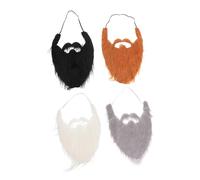 Gatuida 4pcs Funny Fake Beards and Mustaches for Halloween Costume Parties Skin Friendly and Lightweight Whiskers for Role Playing and Masquerades for Christmas and Day Dead Celebrations