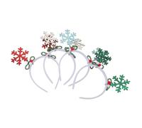 Gatuida 4pcs Glitter Snowflake Hairbands Lightweight Flexible Christmas Headbands for Women Holiday Party Winter Wedding Accessories Festive Hair Jewelry