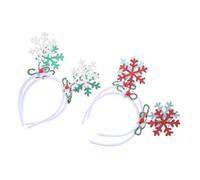 Gatuida 4pcs Glitter Snowflake Headband Christmas Winter Party Head Boppers Festive Headdress Accessories for Xmas Year Holiday Celebrations Comfortable Lightweight Design