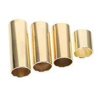 Gatuida 4pcs Guitar Slide Set Metal Finger Slides for Electric Acoustic Guitar Gold Tone with 28mm 51mm 60mm 70mm Sizes for Blues Jazz Country Playing