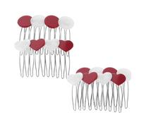Gatuida 4pcs Heart and Round Mini Hair Clips Non-slip Acetate Comb for Teens Valentine's Day Party Accessories Stylish Versatile Hair Finishing Fixers