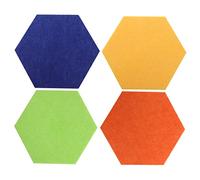 Gatuida 4pcs Hexagon Felt Memo Bulletin Board Self Adhesive Felt Pin Boards for Home Office for Photos and Messages