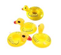 Gatuida 4Pcs Inflatable Duck Floating Cup Holders for Adults Cartoon Design Water-Safe Drink Holders for Pool Parties Fun Beverage Floaties