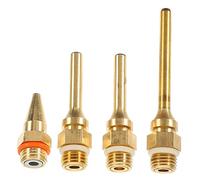 Gatuida 4pcs Interchangeable Copper Hot Glue Sprayer Nozzle with Drip Steel Ball Assorted Long Tube Tips for Precise Crafting DIY Home Repairs Random Color