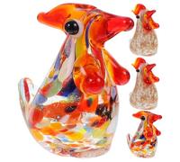 Gatuida 4pcs Japanese Style Colored Glass Chick Sculpture Easter Desktop Decor Animal Figurines Tabletop Ornament Home Office Decoration Random Style