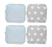 Gatuida 4pcs Ladies Sanitary Pad Pouch Set with Multicompartment Design Portable Feminine Hygiene Organizer for Travel and Purse Stylish Gray and Green Patterned Period Bags for Women