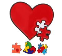 Gatuida 4pcs Metal Crafted Rainbow Puzzle Brooch Autism Awareness Pin Pride Accessory Bright Brooches