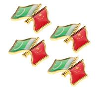 Gatuida 4pcs Metal Flag Brooch Pins Pakistan China Friendship Lapel Badge Patriotic Backpack Clothes Accessories with Secure Pin Back for Memorial Day and Cultural Events
