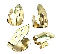 Gatuida 4pcs Metal Guitar Finger Picks Set Thumb and Finger Holes Gold Color for Guitar and Banjo Players Sturdy Instrument Accessories