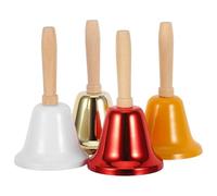 Gatuida 4Pcs Metal Hand Bells for Seniors Bedside Loud Call Bell Set with White, Yellow, Gold Red for Teachers Classroom Wedding and Food Service