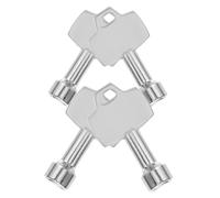 Gatuida 4pcs Metal Triangle Socket Keys for Litter Bin Locks Portable Triangular Trash Can Lock Key for Secure Outdoor Waste Bins Easy to Carry and Adaptable for Various Trash Containers