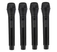 Gatuida 4pcs Microphone Realistic Sound Effects Battery Pretend Prop for Birthday Party Cosplay Role Play Black