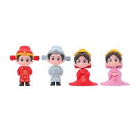 Gatuida 4pcs Mini Couple Figures Wedding Cake Topper Romantic Bride Groom Statue for Anniversary Party Valentine Day Bridal Shower Decorations
