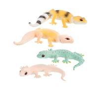 Gatuida 4pcs Mini Gecko Figurine Realistic Reptile Animal Figures Plastic Educational for Boys Garden Party Plant Pot Decoration