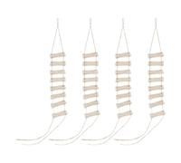 Gatuida 4pcs Mini Wood Ladder For Fairy Door - Self-Assembly Small Rope Ladder - Arch Bridge Diy Craft Projects - Miniature Landscape Decorations