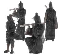 Gatuida 4Pcs Miniature Ancient Chinese Figure Statues Resin Micro Landscape Ornaments for Desk Decor Bonsai and Terrariums Craftsmanship for Collectors