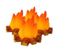 Gatuida 4Pcs Miniature Campfire Model Fake Fire Ornament for Dollhouses Fairy Gardens Realistic Flame Decor Versatile Landscaping Props for Home Office