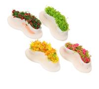 Gatuida 4pcs Miniature Shopping Mall Bench Realistic Mini Furniture for Dollhouse Public Rest Area Decoration Smooth Surface for Train Layouts and DIY Scenes
