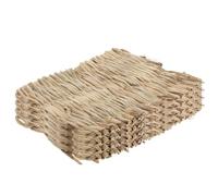 Gatuida 4pcs Natural Straw Grass Mat for Small Animals and Rabbits, Washable and Sturdy Bedding for Nesting and Foraging, Khaki Foot Protection Mat for Cages and Nests