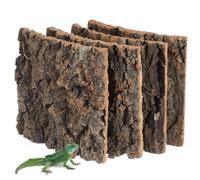 Gatuida 4Pcs Natural Tree Bark Terrarium Decor for Reptiles, Natural Cork Bark for Bearded Dragon Lizard Geckos Tortoise Random Shape Random Size Deliver 15x15cm