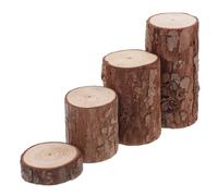 Gatuida 4pcs Natural Wood Stump for Hamster Cage Accessories Rustic Small Animal Habitat Decor Multi Thickness Wooden Boards for Activity Enrichment and Space Saving Pet Stand