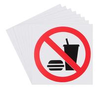 Gatuida 4pcs No Food Or Drink Vinyl Stickers 5x5cm Waterproof Safety Warning Signs for Indoor Outdoor Office Doors Windows Business Etiquette Labels