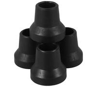 Gatuida 4pcs Non-slip Rubber Cane Tips for Quad Cane and Standing Stick, Heavy Duty Black Rubber Walking Stick Accessories that Enhance Safety and Stability, Protect Surfaces, for Elderly