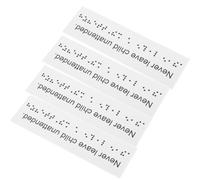 Gatuida 4Pcs Outdoor Braille Attention Signs Plastic Label Boards for Visually Impaired Clear Raised Dots for Easy Reading Weather-Resistant Design for Blinder Accessibility and Navigation