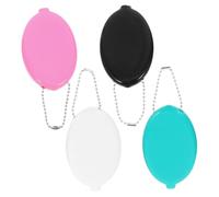 Gatuida 4pcs Oval Coin Pouch Durable Coin Storage for Men Women and Lightweight Change Purse with Chain for Travel and Everyday Use Multi Functional Accessory
