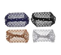 Gatuida 4pcs Pearl Headband Hair Scarf Hairband for Women Girls Faux Pearls Hair Accessories Vintage for Wedding Occasions