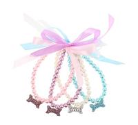 Gatuida 4pcs Pet Pearl Necklace Collar for Cat Dog Bone Charm Adjustable Chain Imitation Pearls Jewelry for Outdoor Parties