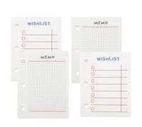 Gatuida 4pcs Planner Refill Papers Loose-leaf Notebook Core, Paper, Three-hole Design, 60 Sheets, Square Grid, for Office and Travel, Students