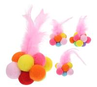 Gatuida 4pcs Plush Ball Cat Toy Bell Plush Cat Balls for Kitten Teething Chewing Scratchy Toy