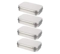 Gatuida 4Pcs Portable Tinplate Flip Top Storage Boxes with Tight Lids for Jewelry Candy USB Drives Cigarettes Matte Finish Accessories Organizer for Home Office School