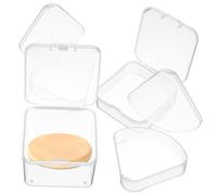 Gatuida 4pcs Powder Puff Holder Makeup Puff Storage Organizer Vanity Makeup Sponge Holder Plastic Compact Design Easy to Take Multiple Uses for Home Daily Using