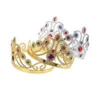 Gatuida 4pcs Prince and Princess Crowns Lightweight Costume Accessories for Halloween Parties and Performances Elegant Gold and Silver Headbands for Adults