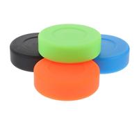 Gatuida 4Pcs PVC Hockey Practicing Pucks Adjustable Hardness Training Puck for Indoor Outdoor Smooth Surfaces Grass Green Orange Blue Black