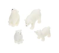 Gatuida 4Pcs Realistic Polar Bear Animal Models Educational for Early Learning Arctic Wildlife Decor Collection