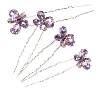 Gatuida 4pcs Rhinestone Hairpin Bridal u Type Hairpins for Wedding Decorative Hair Pins