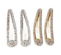 Gatuida 4pcs Rhinestone Snap Clip Elegant Metal Hair Barrettes for Weddings Parties and Daily Wear Durable with Crystal Accents present for Any Occasion