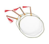 Gatuida 4pcs Round Paddle Fans with Long Ergonomic Handles Double Sided Blank DIY Painting Fans for Crafts Wedding Decorations and Art Projects